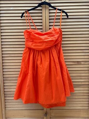 NWT In the beginning Orange Spaghetti-Strap Dress size large